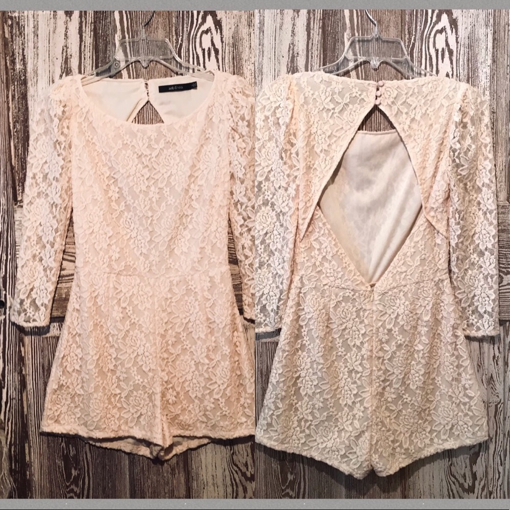 Ark & Co. Sexy Open Back Lace Romper HOT Small - Picture 1 of 8